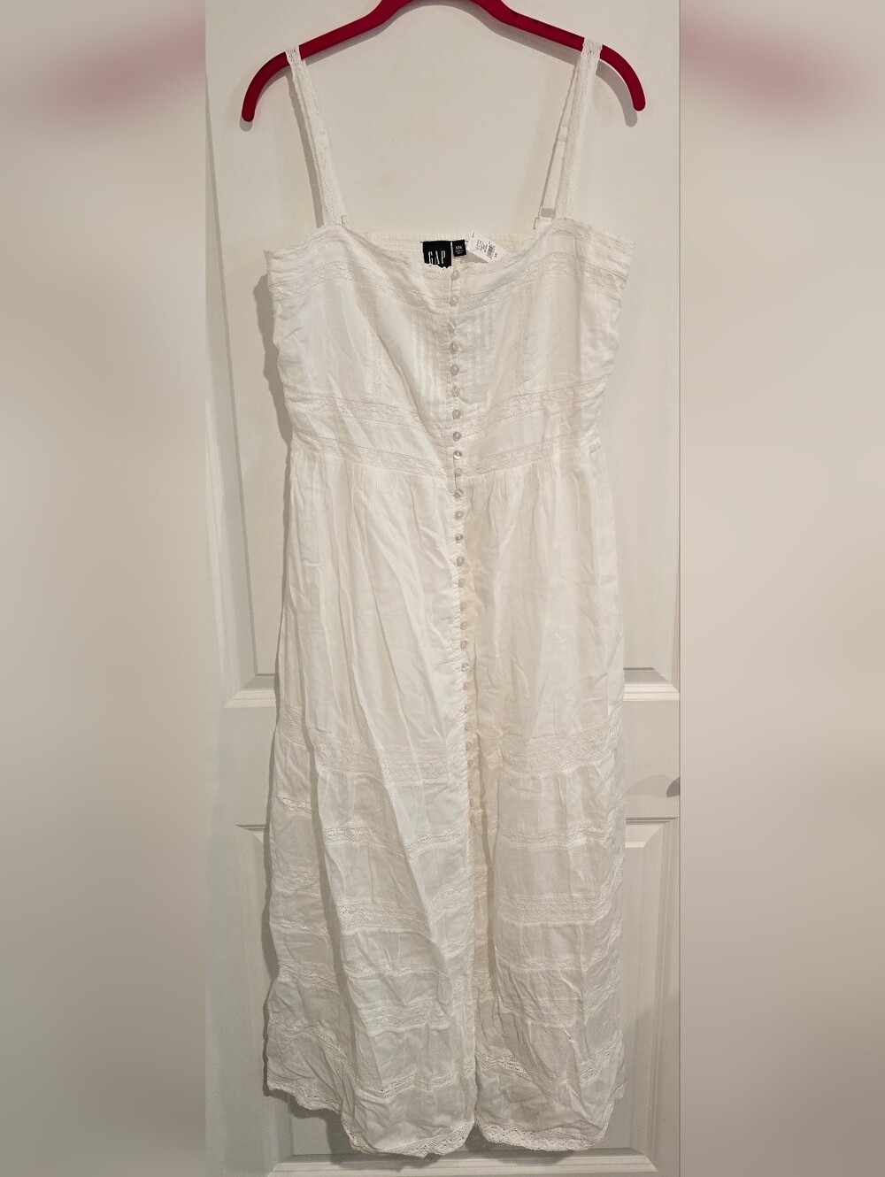 NWT GAP Lace-Trim Maxi Dress White Cotton XXL Women's